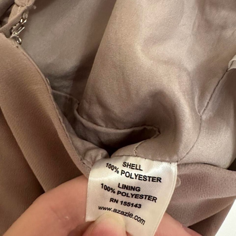 Azazie Strapless Taupe Dress - Picture 5 of 6